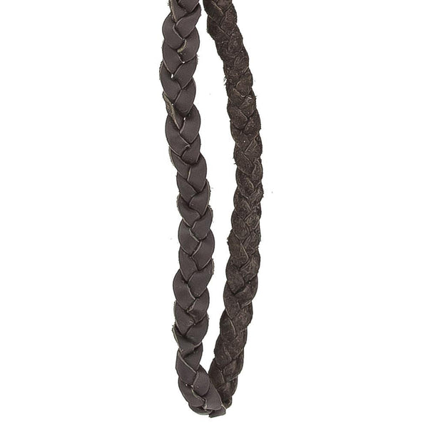 Cane Wrist Strap with Snap - Genuine Brown Braided Leather