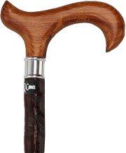 Genuine Blackthorn Wood Derby Walking Cane With Beech wood Handle and Silver Collar