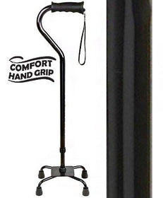 Black Aluminum: Adjustable Offset Walking Cane with Grip