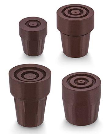 Brown Steel Inserted Cane Rubber Tip - Available in 4 Sizes