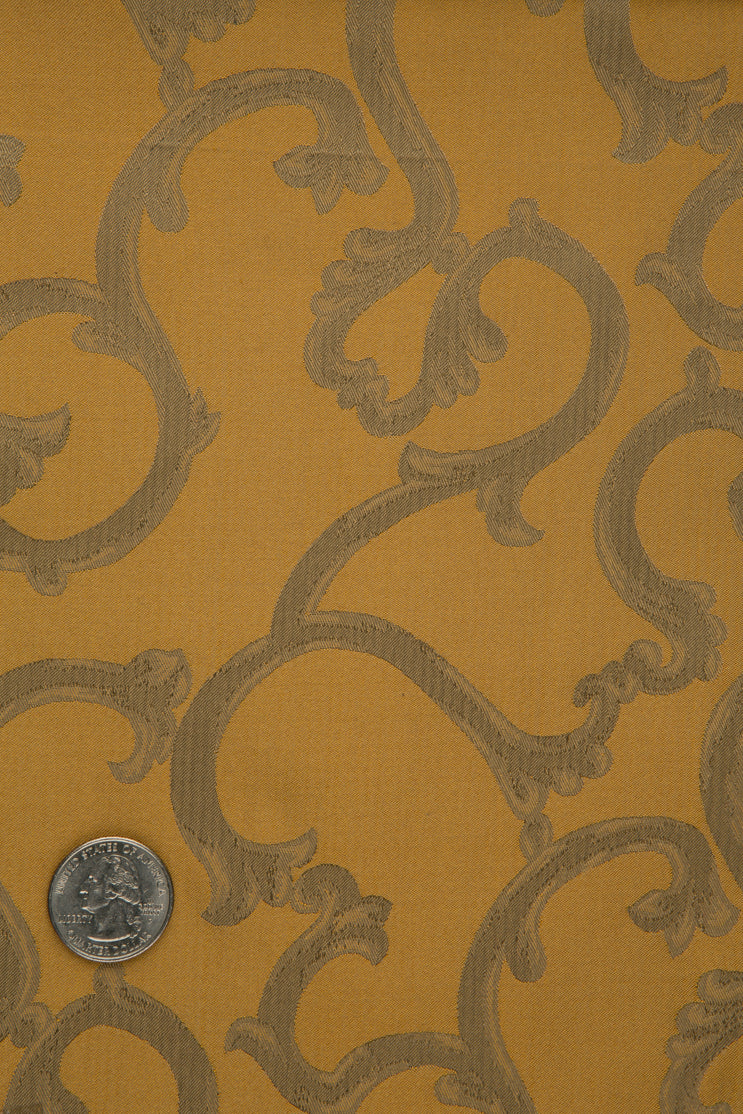 Golden Brown Silk Jacquard 005 Fabric