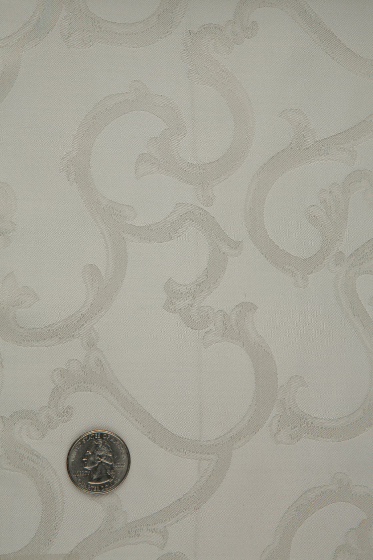 White Silk Jacquard 017 Fabric