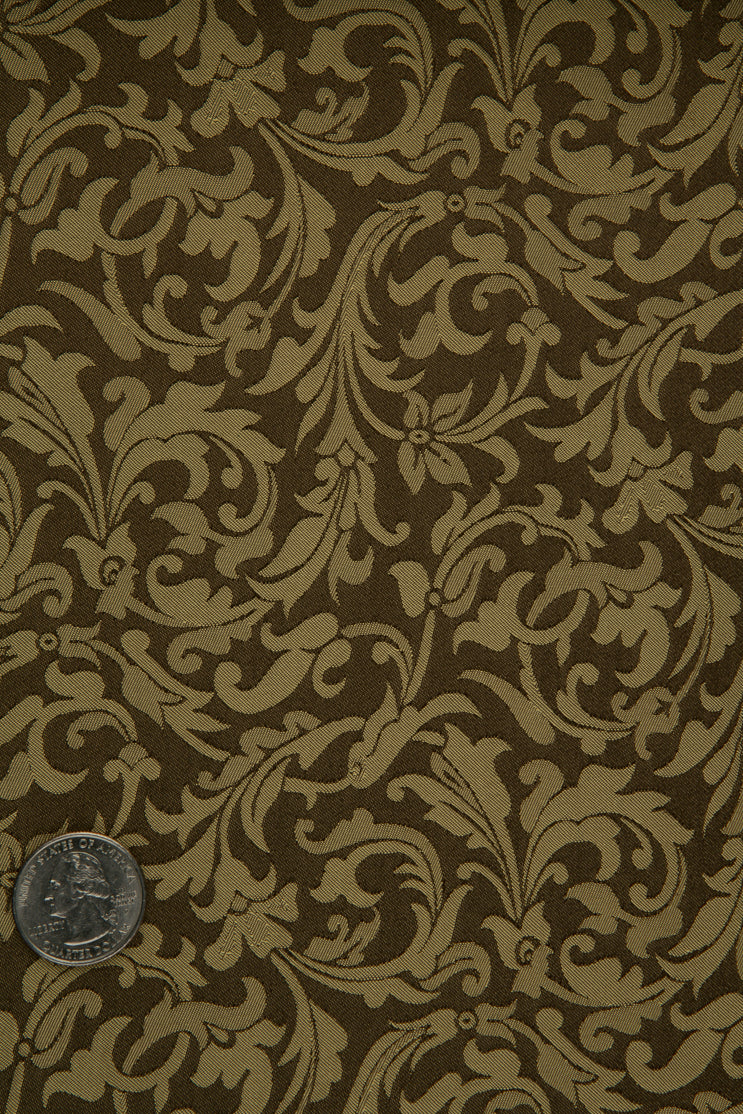 Golden Brown Silk Jacquard 033 Fabric