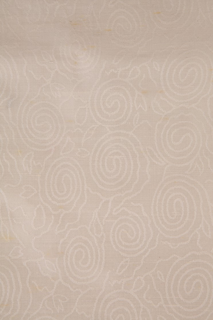 Egret White Silk Jacquard 044 Fabric