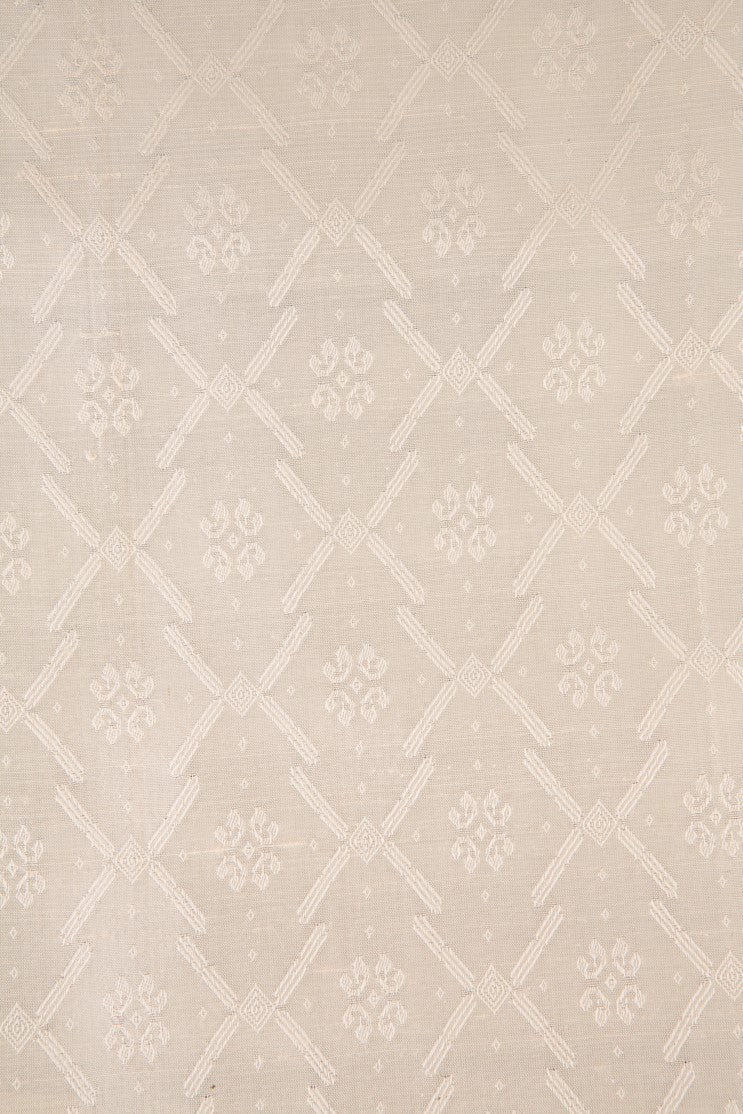 Whisper White Silk Jacquard 046 Fabric