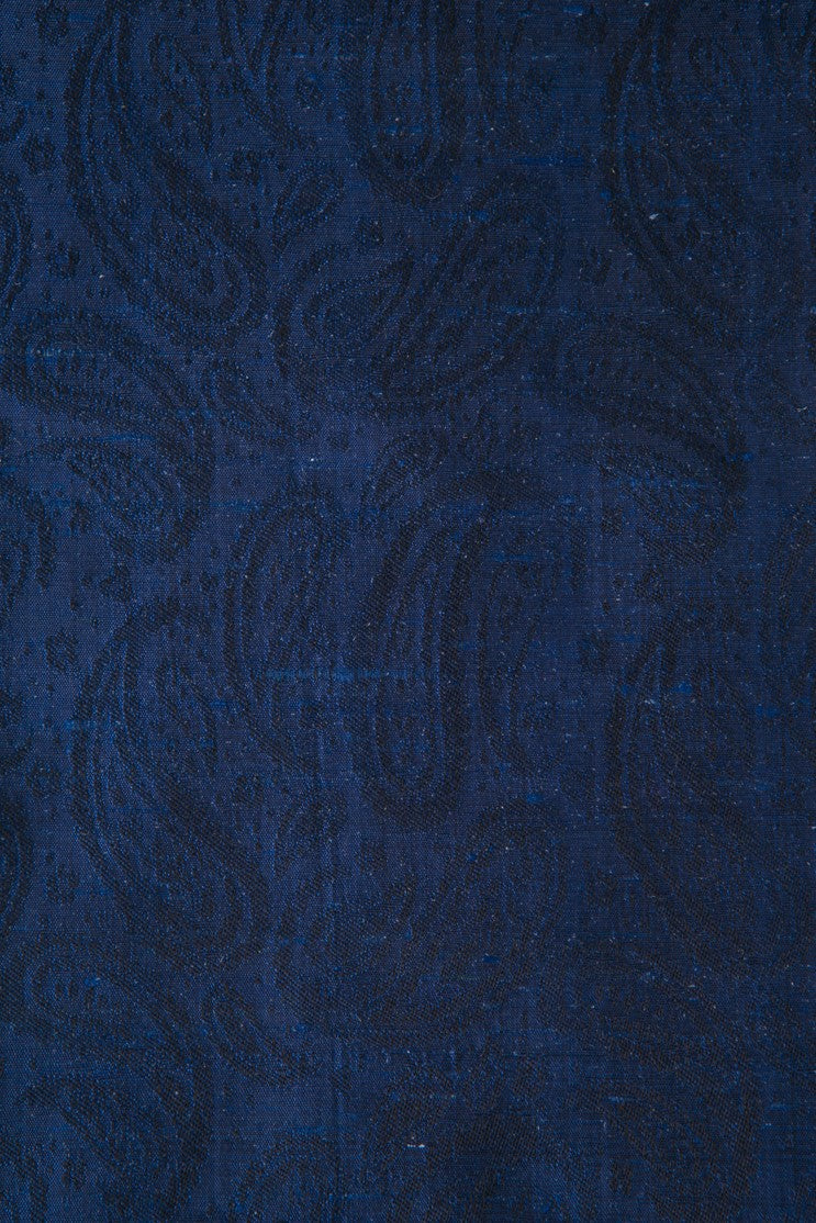 Dark Blue Silk Jacquard 052 Fabric