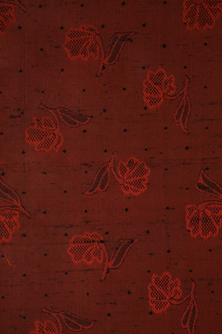 Dark Red Silk Jacquard 064 Fabric