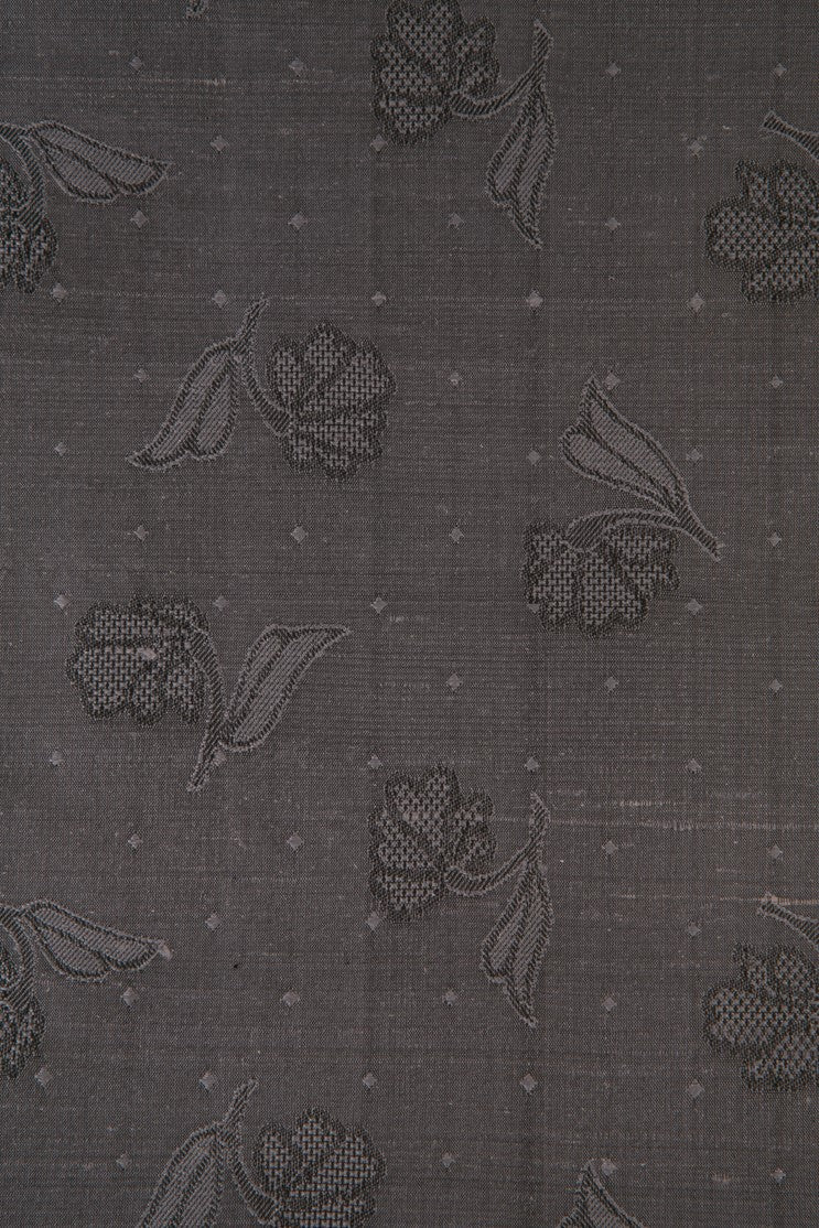Ash Grey Silk Jacquard 068 Fabric