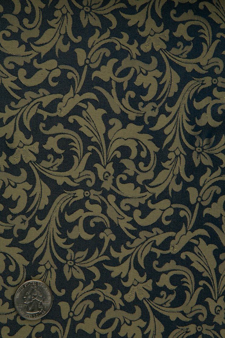 Navy Silk Jacquard 084 Fabric
