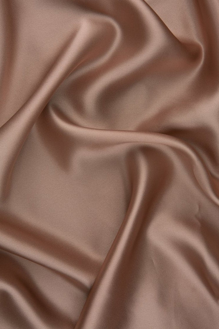 Mahogany Rose Stretch Charmeuse Fabric