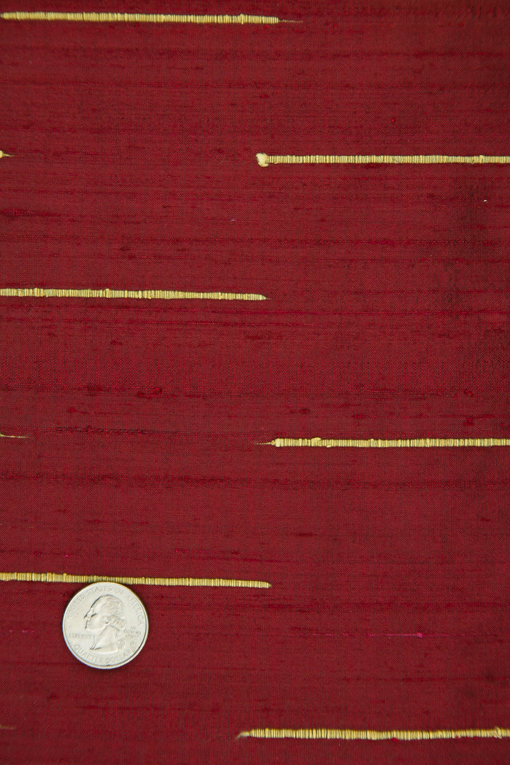 Chilli Pepper Red Gold Silk Shantung 130/14 Fabric