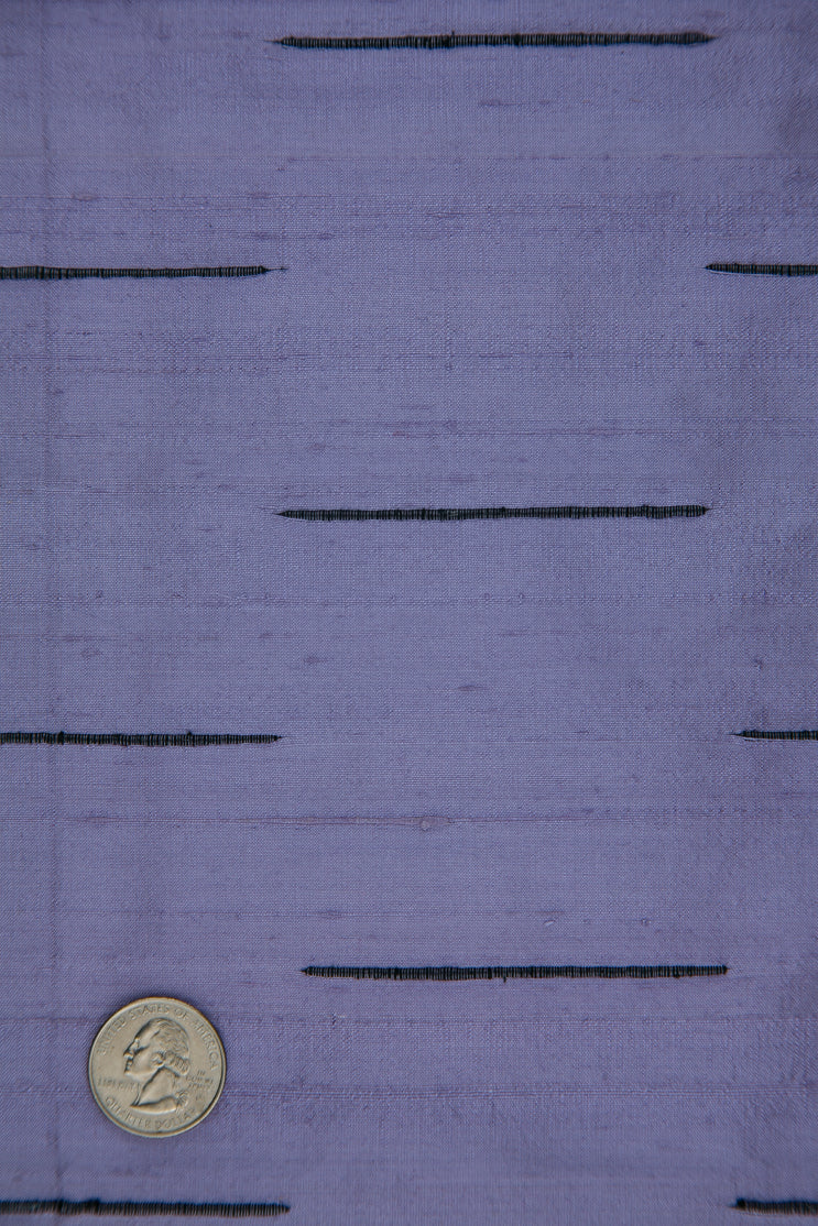 Lavender Black Silk Shantung 130/16 Fabric
