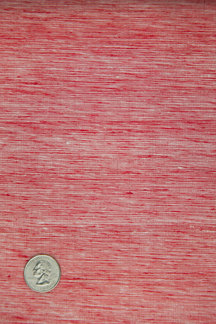 Red White Silk Shantung 141/2 Fabric