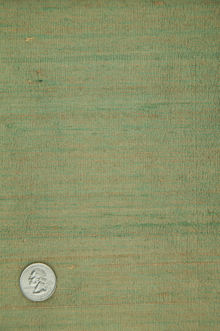 Green Brown Silk Shantung 141/24 Fabric