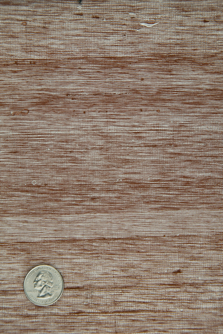 Brown White Silk Shantung 141/3 Fabric
