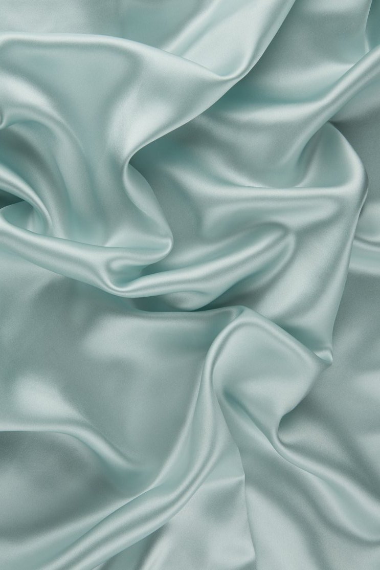 Whispering Blue Stretch Charmeuse Fabric