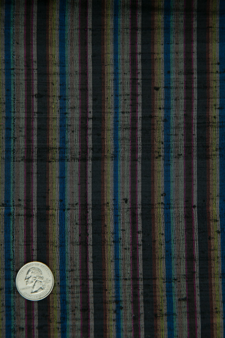Multicolor Striped Silk Shantung 149 Fabric