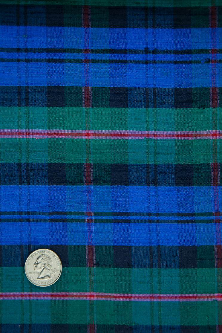 Multicolor Tartan Plaid Silk Shantung 153 Fabric