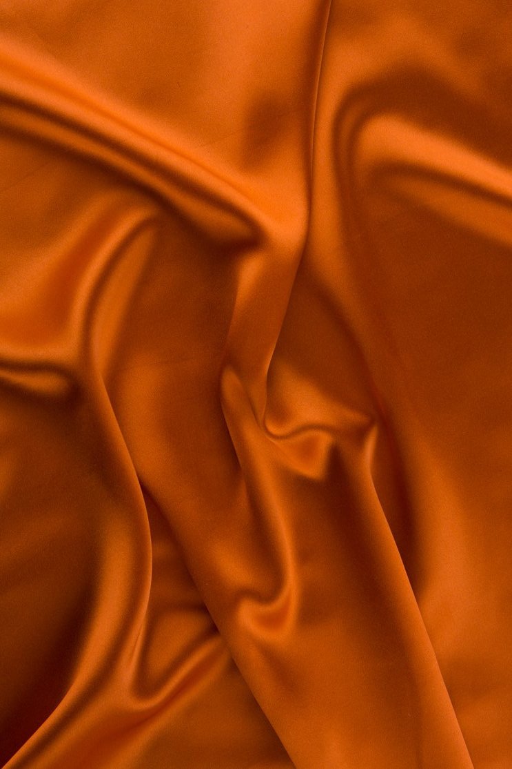 Mandarin Orange Stretch Charmeuse Fabric