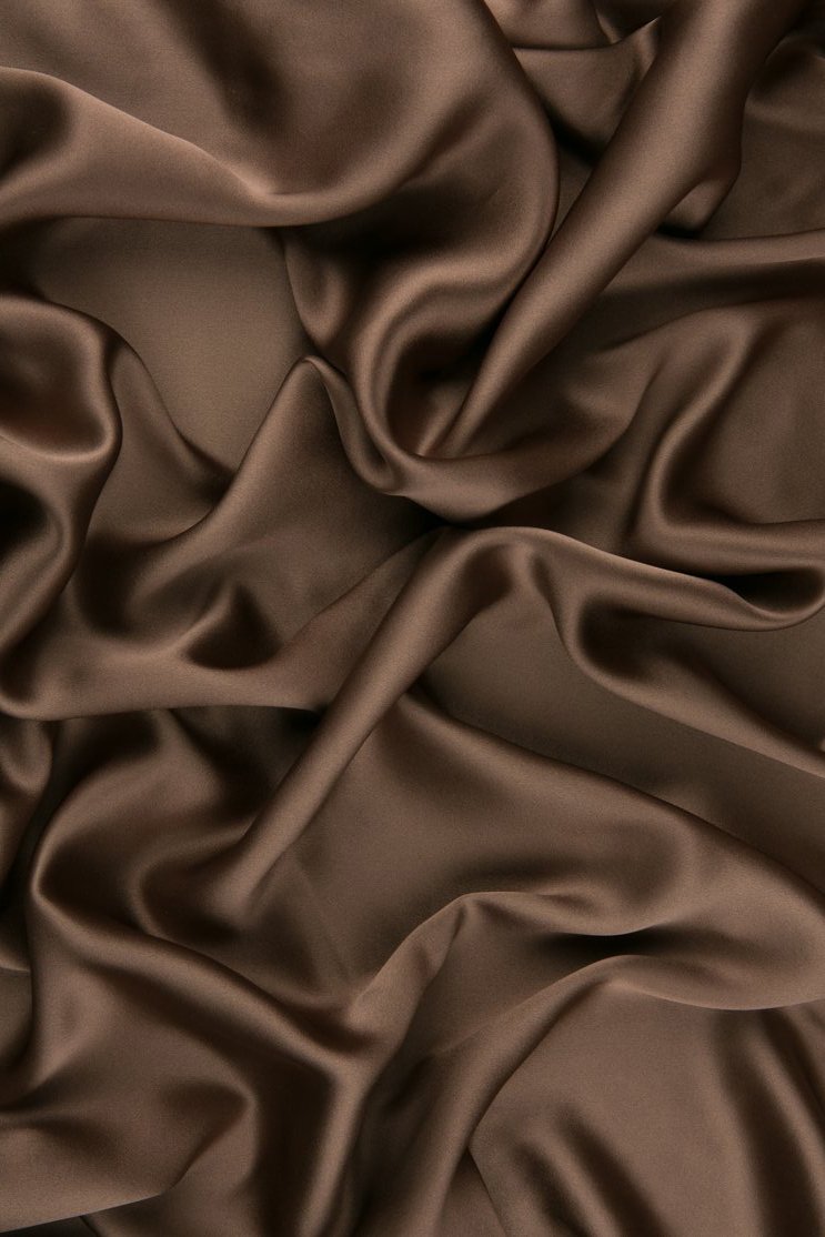 Tobacco Brown Stretch Charmeuse Fabric