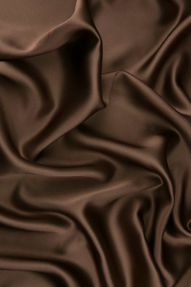 Coffee Liquor Stretch Charmeuse Fabric