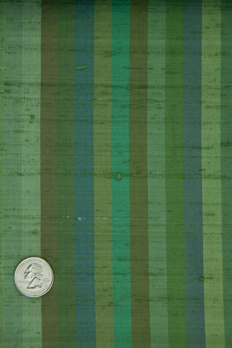 Multicolor Striped Silk Shanting 209 Fabric