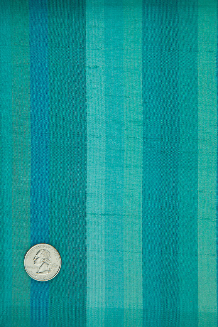 Multicolor Striped Silk Shanting 210 Fabric