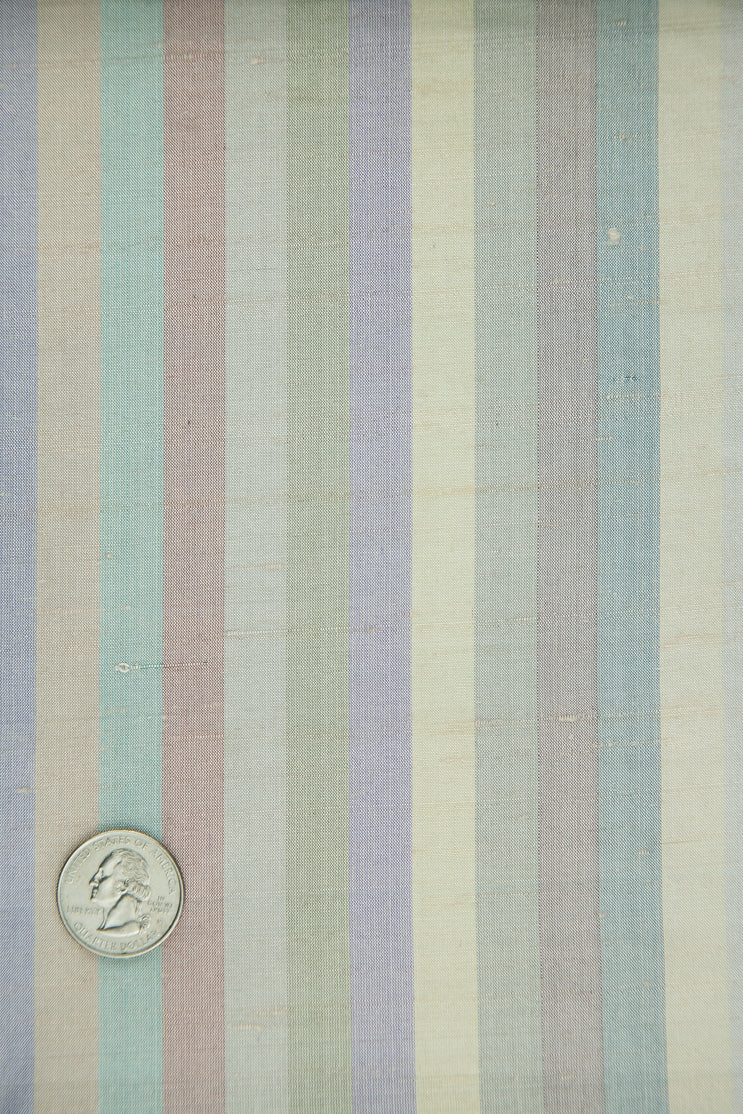 Multicolor Striped Silk Shanting 211 Fabric