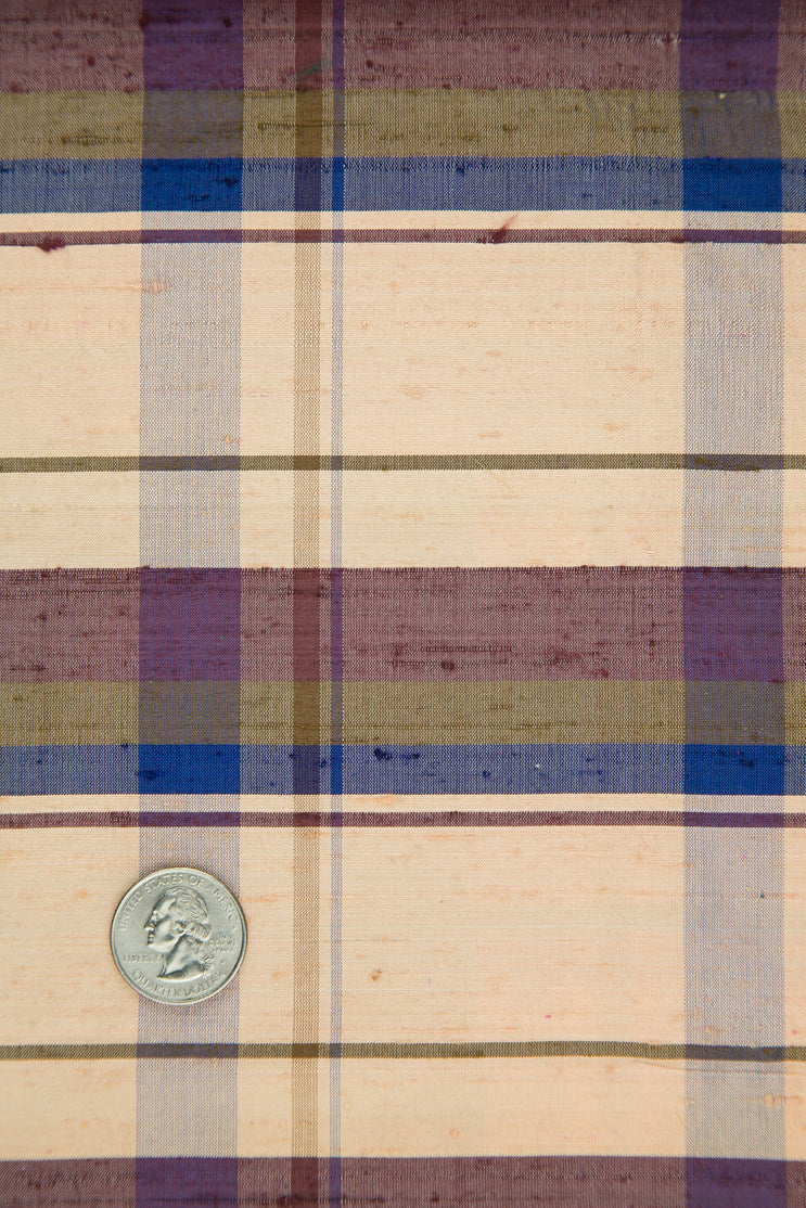 Multicolor Tartan Silk Shantung 221 Fabric