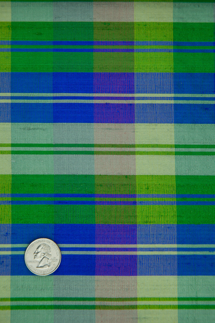 Multicolor Tartan Silk Shantung 224 Fabric