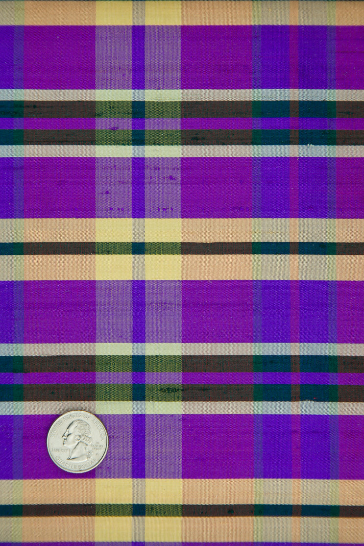 Multicolor Tartan Silk Shantung 226 Fabric