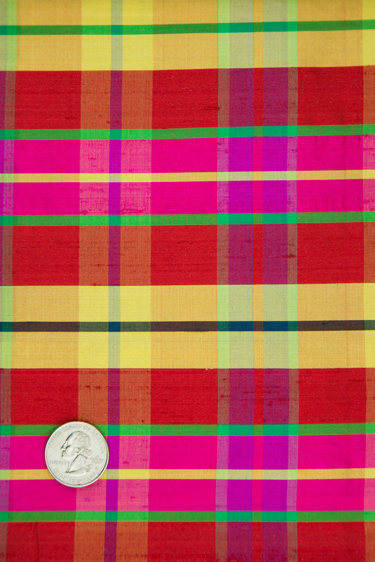 Multicolor Tartan Silk Shantung 227 Fabric