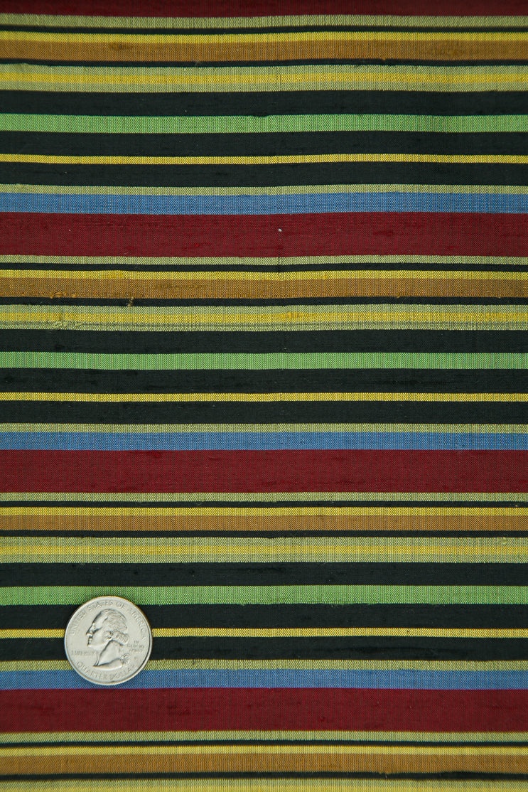 Multicolor Striped Silk Shanting 237 Fabric
