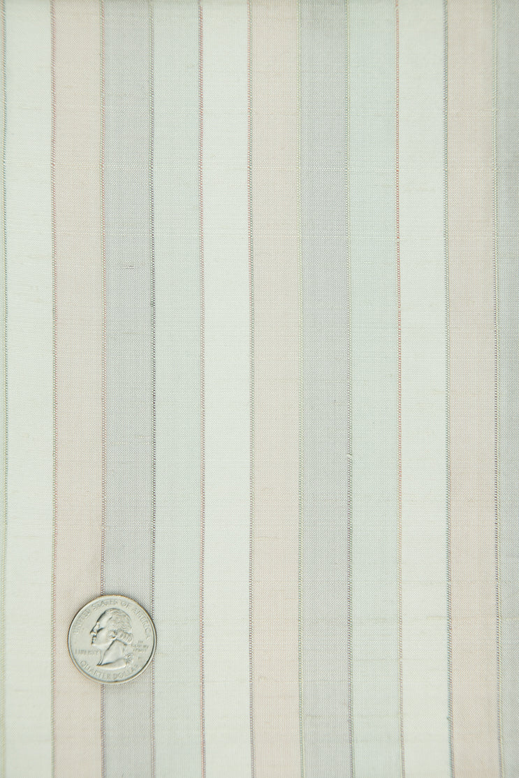 Multicolor Striped Silk Shanting 240 Fabric
