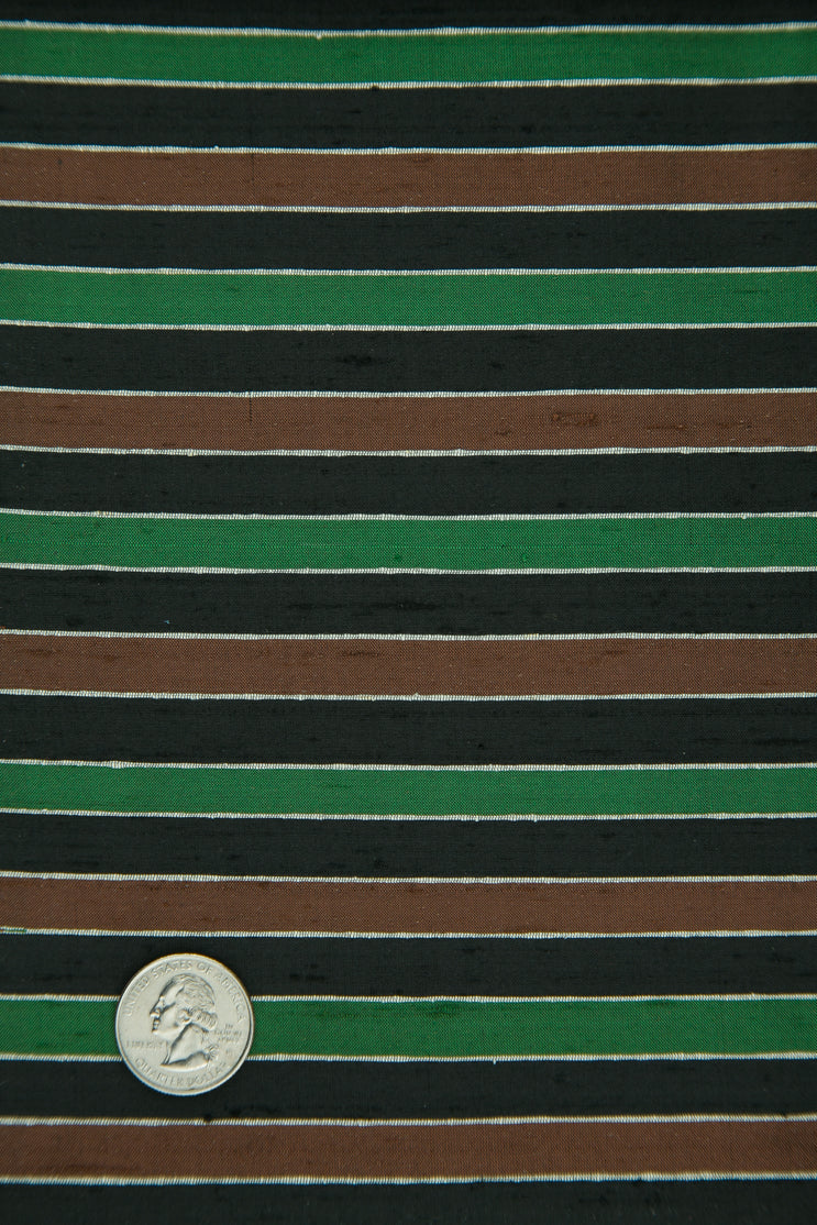 Multicolor Striped Silk Shanting 256 Fabric