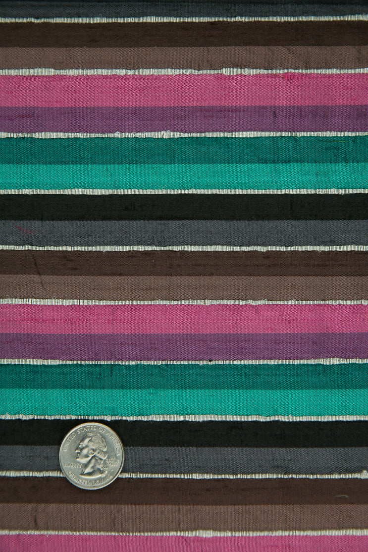 Multicolor Striped Silk Shanting 267 Fabric