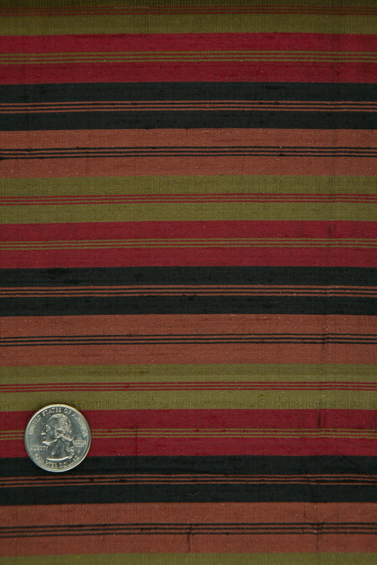 Multicolor Striped Silk Shanting 273 Fabric
