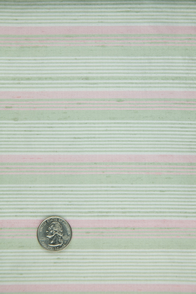 Multicolor Striped Silk Shanting 280 Fabric