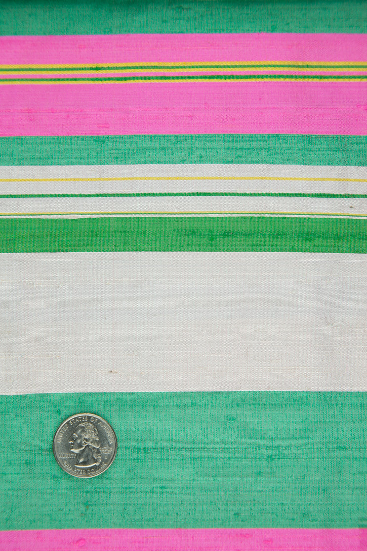 Multicolor Striped Silk Shanting 303 Fabric