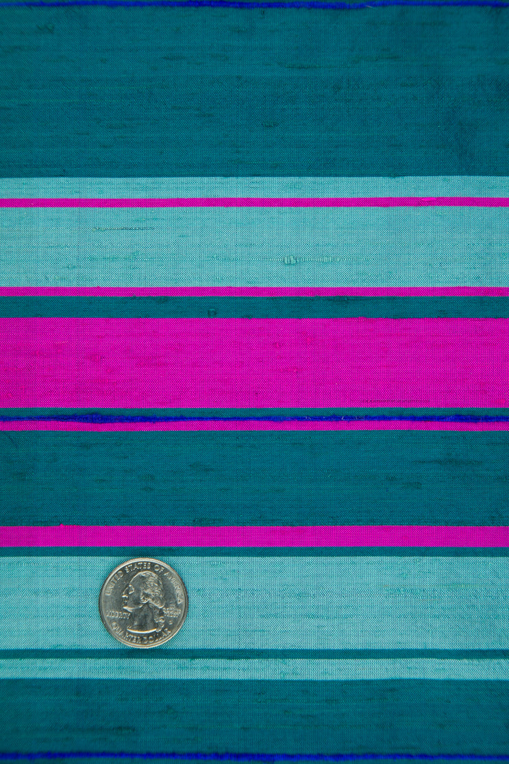 Multicolor Striped Silk Shanting 334 Fabric