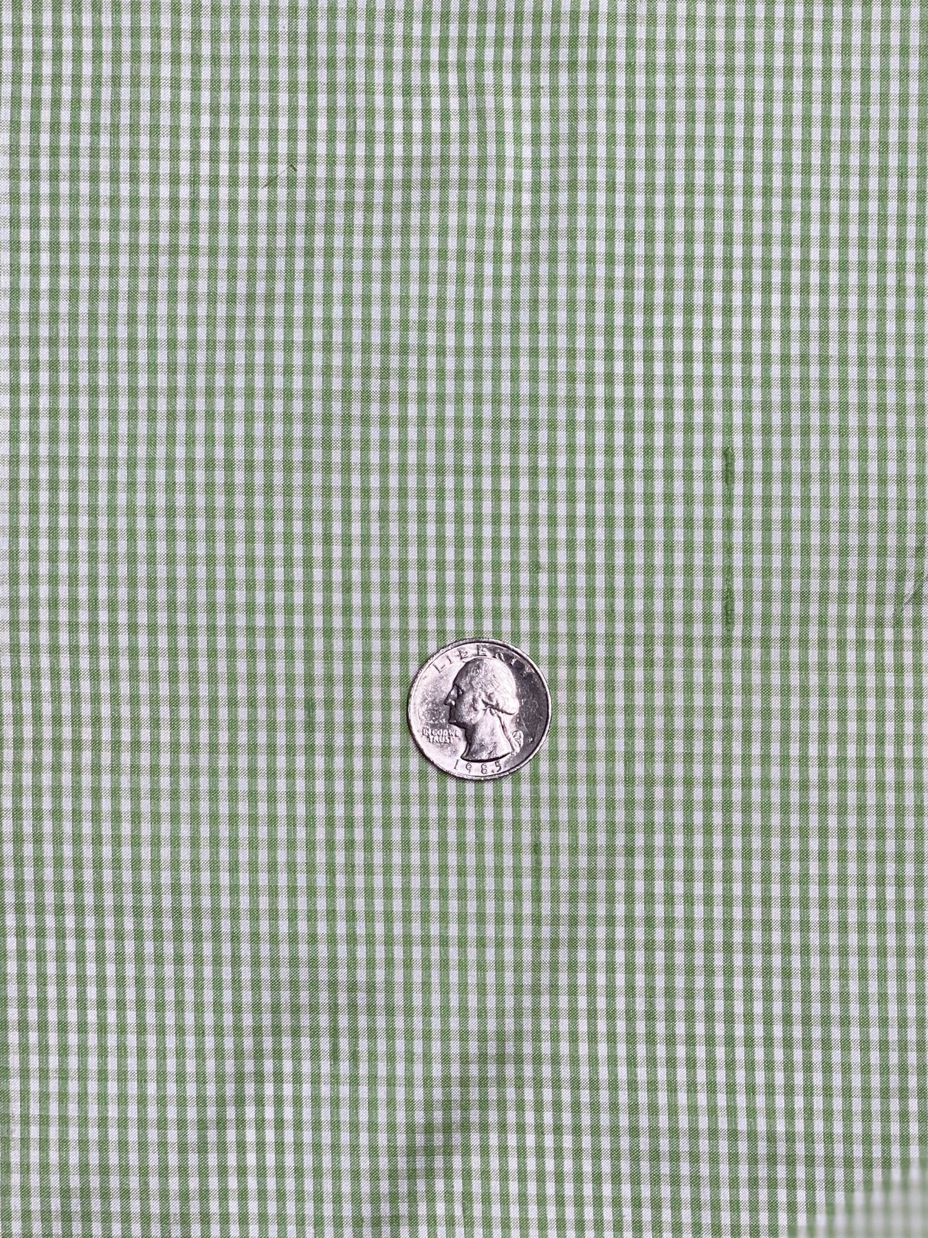 Jade Lime Gingham Shantung 337 Fabric