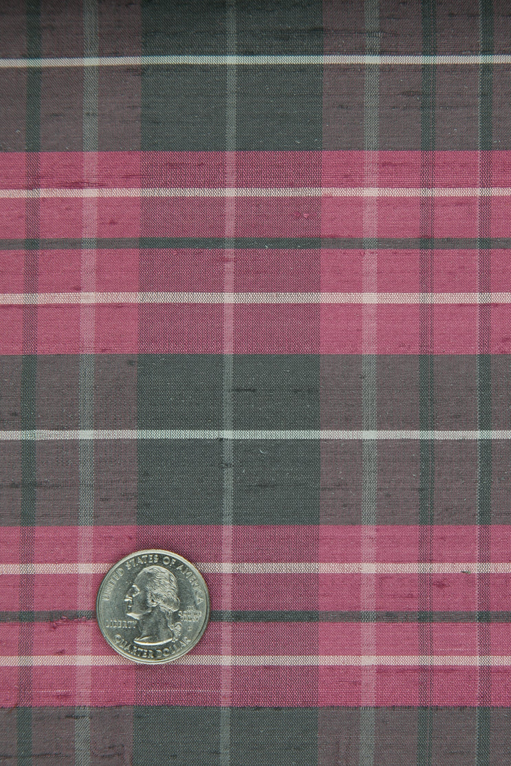 Multicolor Tartan Silk Shantung 343 Fabric