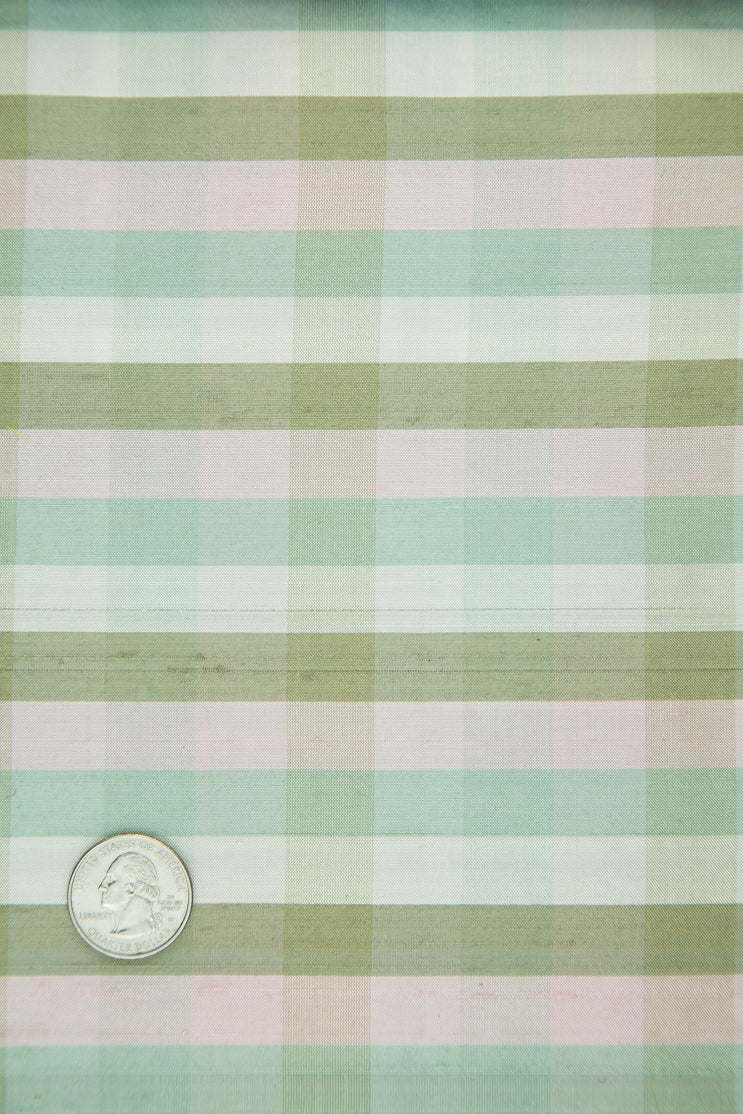 Multicolor Plaid Silk Shantung 364 Fabric