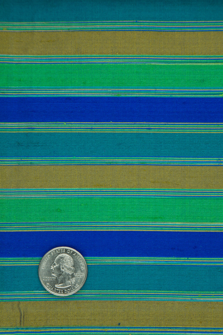 Multicolor Striped Silk Shantung 373 Fabric