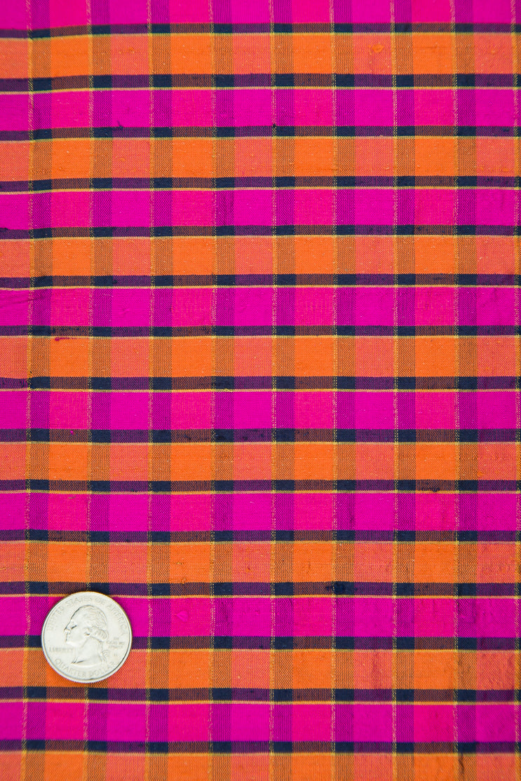 Multicolor Plaid Silk Shantung 388 Fabric