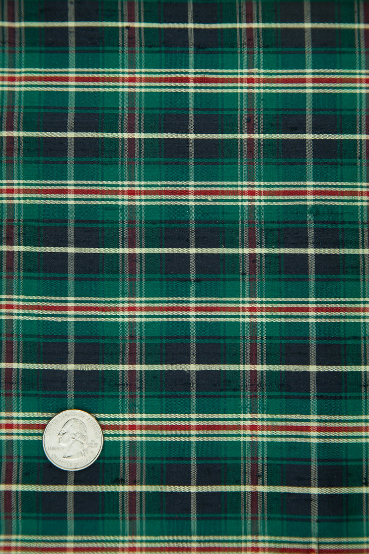 Multicolor Tartan Silk Shantung 390 Fabric