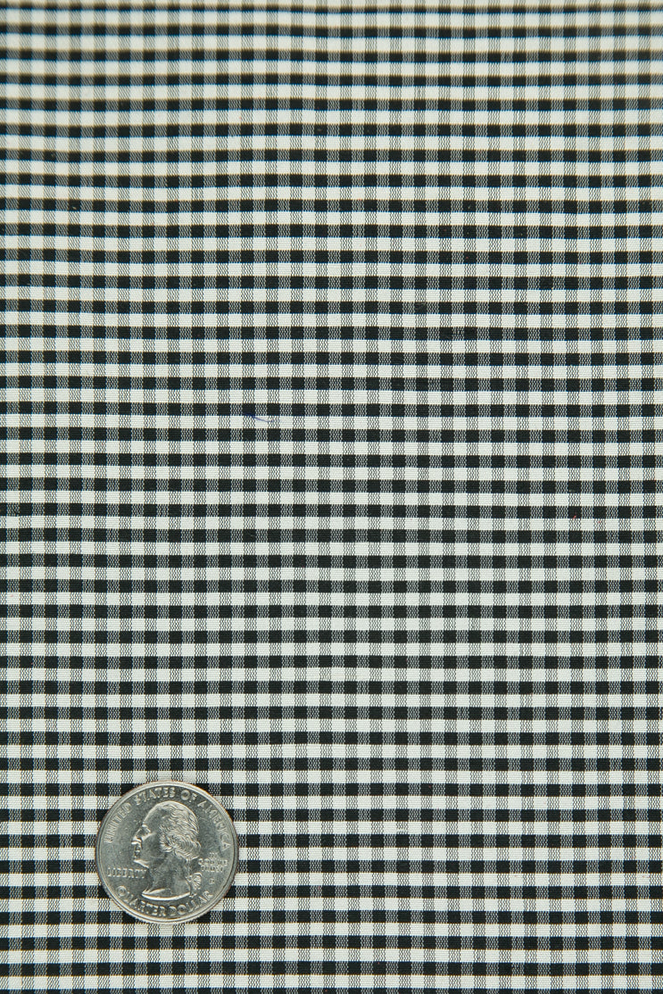 Black White Gingham Shantung 395 Fabric