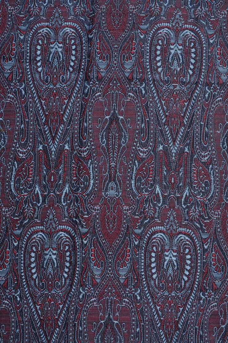 Ink Blue Silk Brocade Fabric