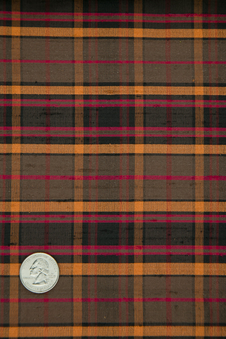 Multicolor Tartan Silk Shantung 406 Fabric