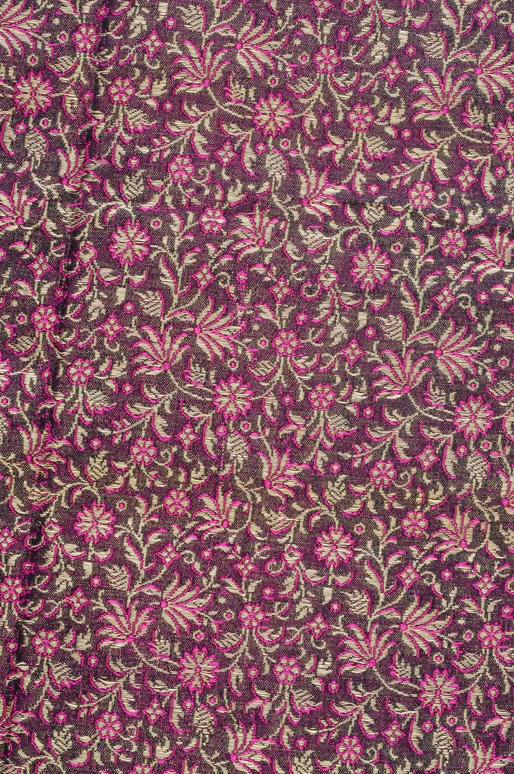 Burgundy Silk Brocade Fabric